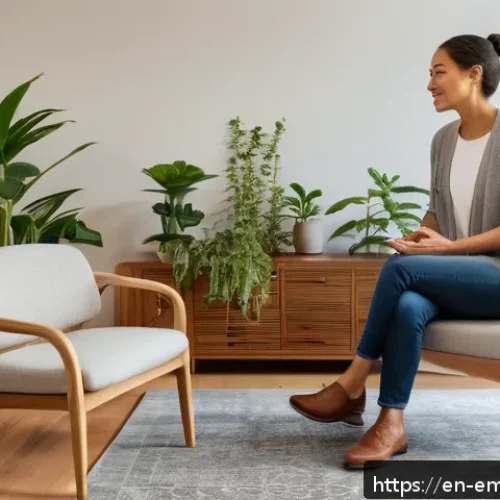 감정전이와 상담 - A serene therapy room with soft natural lighting, featuring a diverse therapist attentively listenin...